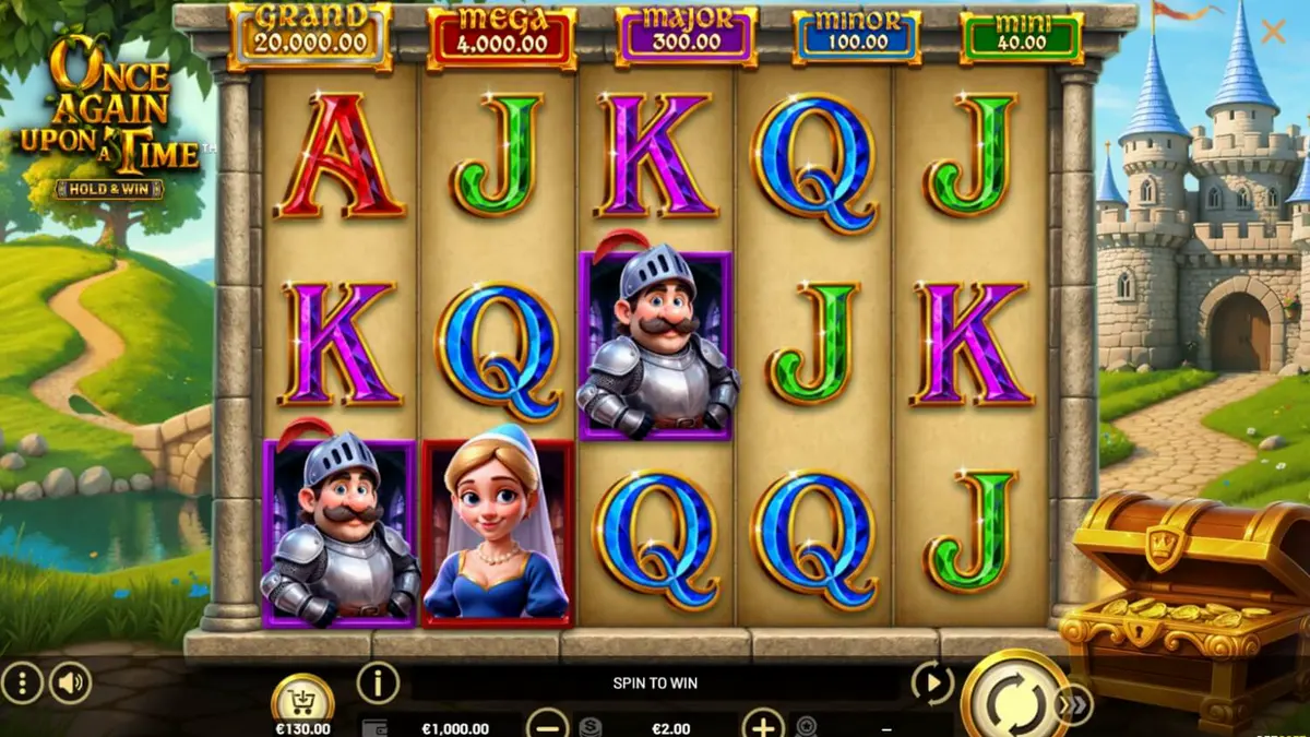 Tampilan antarmuka slot Once Again Upon A Time di perangkat mobile